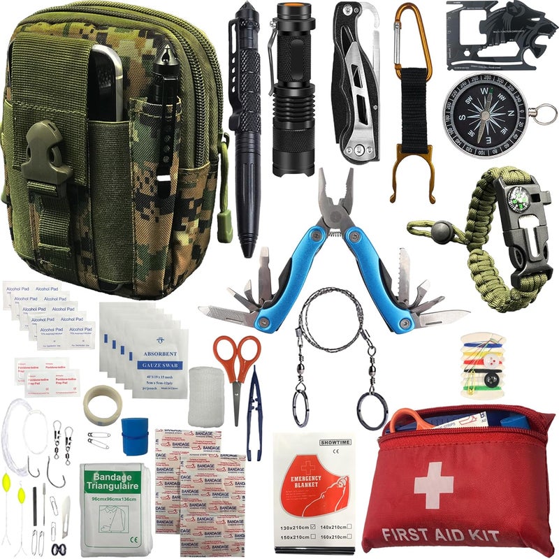 Alertoa Survival Kit - All-in-One Survival Gear and Supplies for Camping, Hiking, Hunting, and Car Emergencies - Essential Tools, Great Gift for Men, Fathers, Boyfriends, Boys, Dads and Scouts - Image 1